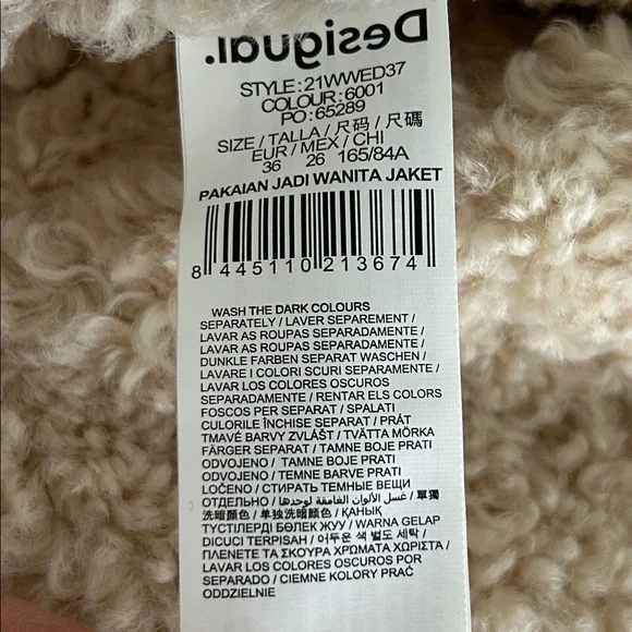 Desigual Daniela Sherpa Lined Denim & Faux Suede Patchwork Jacket EU Size 36 NWT - Picture 14 of 16